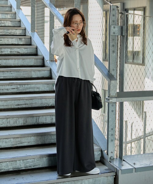 ボリュームスリーブロングSH　ロングシャツ FREAK'S STORE ブラウス シャツ 限定展開 ショート ボリューム