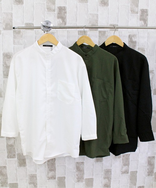 【ロール】シャツ TopIsm シャツ 7分袖ロールアップシャツ メンズ レディース