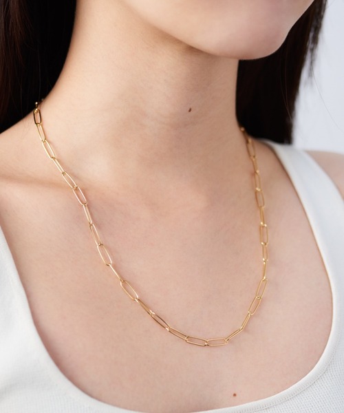 ネックレス 「quip queint」rectangle cahin necklace /レクタングル チェーン ネックレス レディース メンズの画像