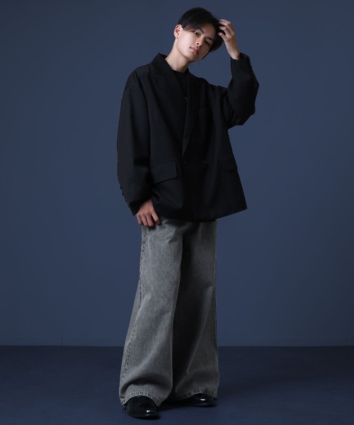 ワイドバギー綺麗目なデニムパンツ Regen Glanz ジーンズ wide baggy denim pants/ワイドバギー