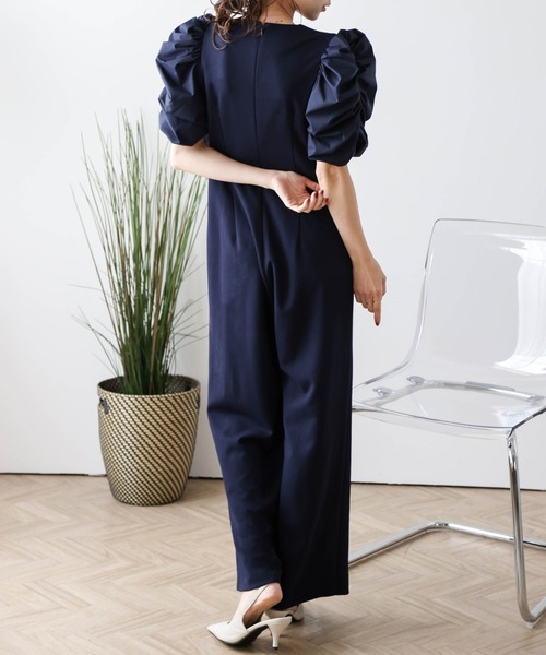 【サイズ０】ギャザーオールインワン styling/｜【セットアップ対応】ウエストギャザーオールインワン