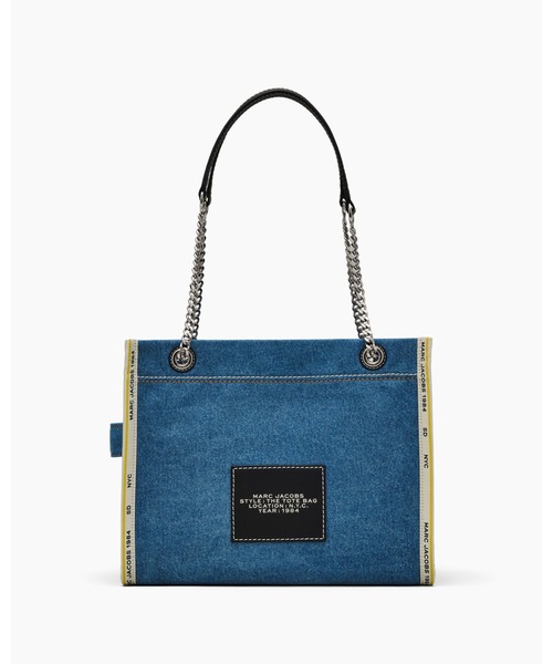 極美品 マークジェイコブス MARC JACOBS THE DENIM CHAIN SMALL TOTE BAG デニム チェーンスモールトートバッグ 青【2400014233858】 MARC JACOBS（マーク・ジェイコブス） トートバッグ THE DENIM CHAIN