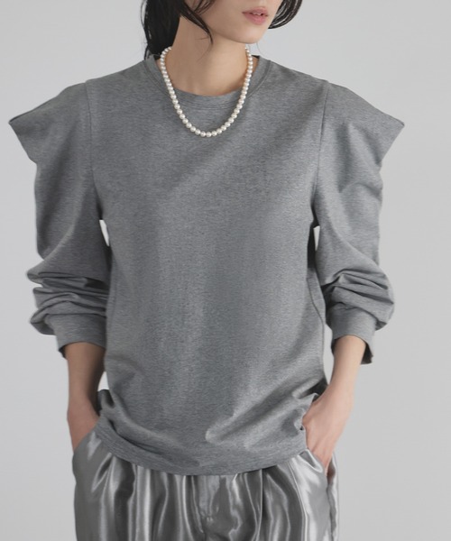 ELFRANK tシャツ パワーショルダークルーネックプルオーバー