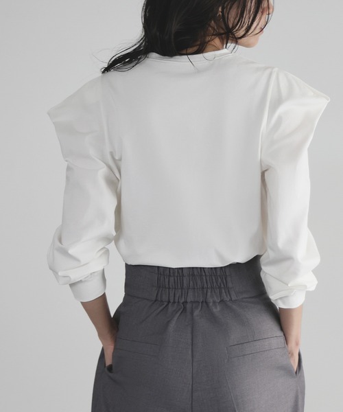 ELFRANK tシャツ パワーショルダークルーネックプルオーバー