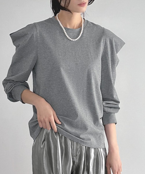 ELFRANK tシャツ パワーショルダークルーネックプルオーバー