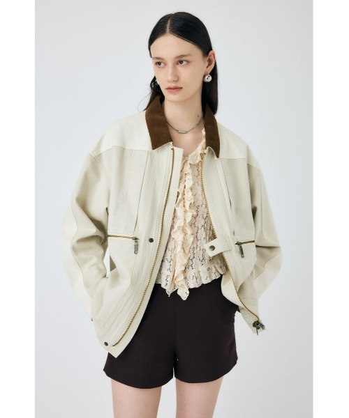 MOUSSY レディース　ワークジャケット　F MOUSSY（マウジー）の「F/LEATHER A-2 FLIGHT ジャケット