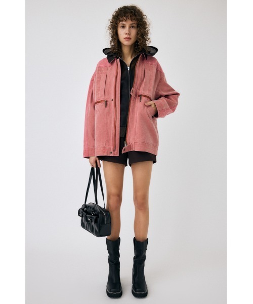 MOUSSY コート アウター BI COLOR WORK ジャケット レディース