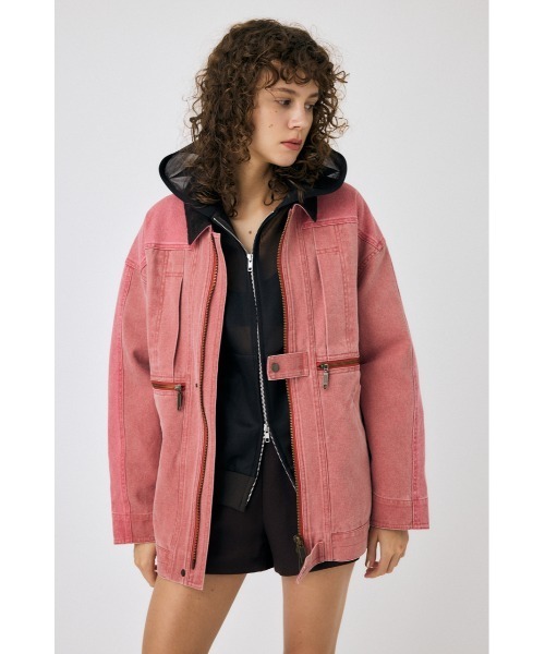 MOUSSY コート アウター BI COLOR WORK ジャケット レディース