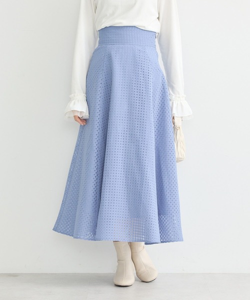 最終お値下げ！ebure シアーチェックオーガンジープリーツスカート　38 最終お値下げ！ebure シアーチェックオーガンジープリーツスカート 38