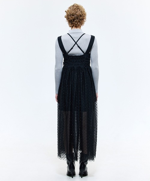 EIMY ISTOIRE ワンピース デコラティブチュールドッキングワンピース