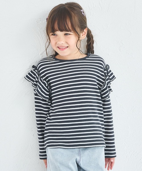 pairmanon（ペアマノン） tシャツ 「軽ふわっふる」 ワッフル 袖フリル