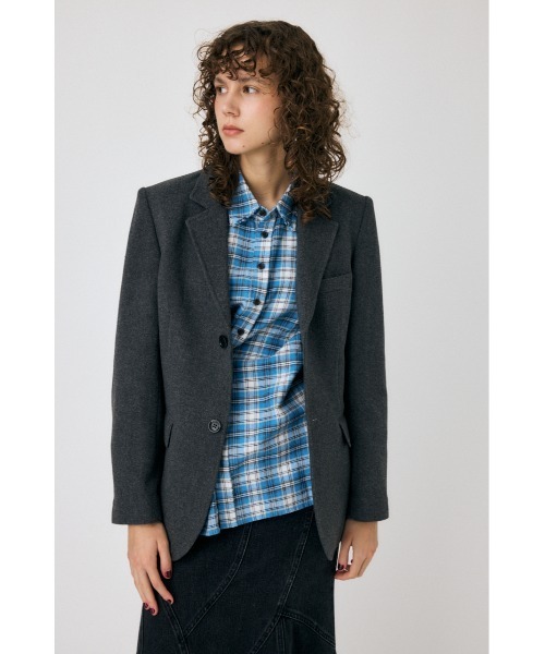 LILOU+LILY(リルアンドリリー) | TUCK JACKET (black/grage LILOU+LILY(リルアンドリリー) | TUCK JACKET (black/grage