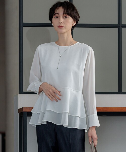 23区（ニジュウサンク） tシャツ 「洗える」テプラマットシフォン