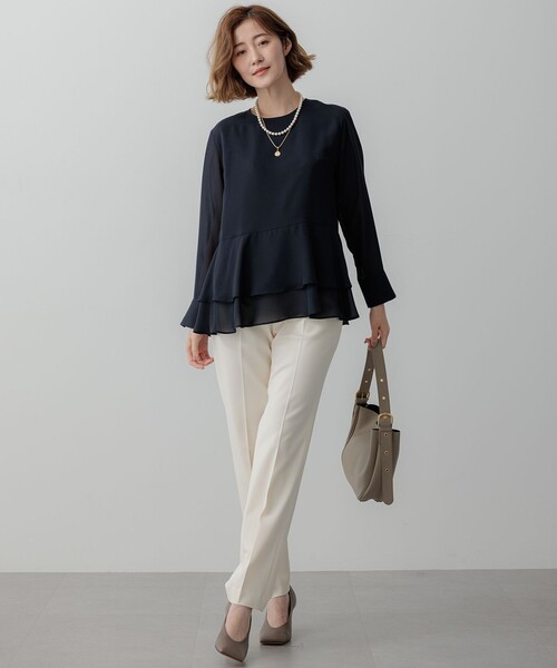 23区（ニジュウサンク） tシャツ 「洗える」テプラマットシフォン