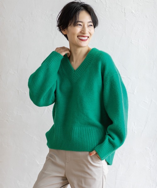フワフワニット OPAQUE.CLIP ニット セーター 「7color」ふわふわVネックニット