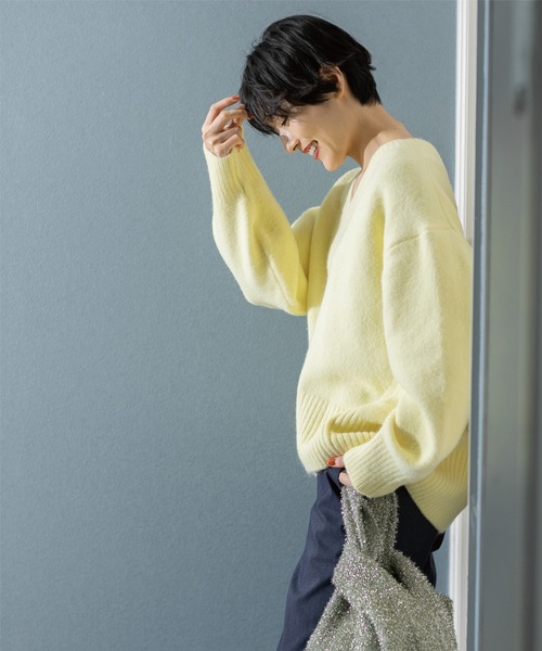 OPAQUE.CLIP ニット セーター 「7color」ふわふわVネックニット