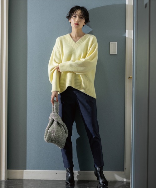 OPAQUE.CLIP ニット セーター 「7color」ふわふわVネックニット