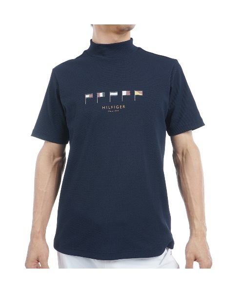 TOMMY HILFIGER GOLF マルチフラッグ 半袖モックネックシャツ