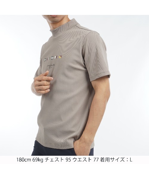 マルチフラッグ 半袖モックネックシャツ メンズ TOMMY HILFIGER GOLF マルチフラッグ 半袖モックネックシャツ