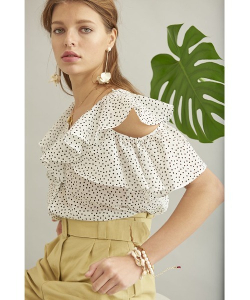 Estella.K ブラウス シャツ Cold Shoulder Blouse コールドショルダー