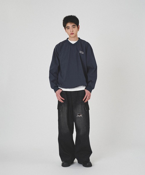 kutir（クティール） DRAW CORD V NECK NYLON PULLOVER／ドローコードV