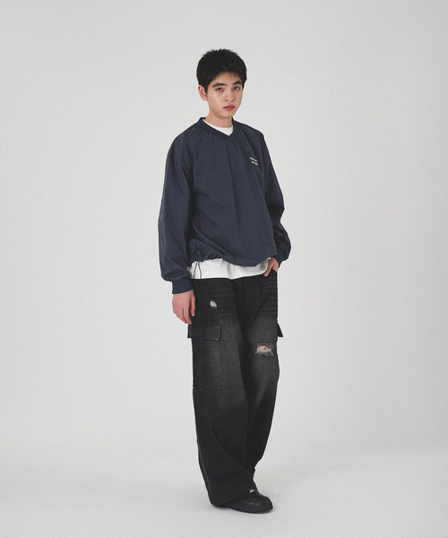 kutir（クティール） DRAW CORD V NECK NYLON PULLOVER／ドローコードV