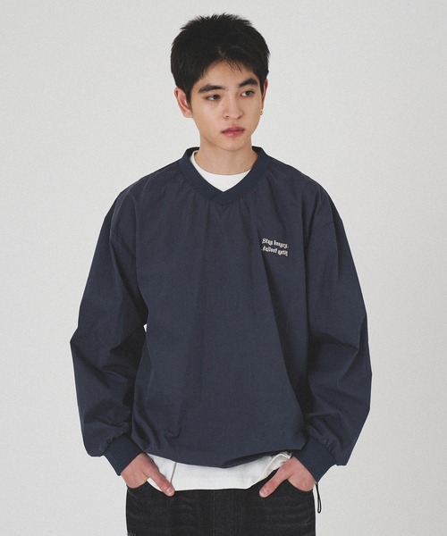 kutir（クティール） DRAW CORD V NECK NYLON PULLOVER／ドローコードV