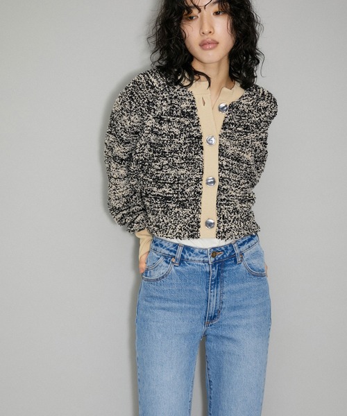 ADAM ET ROPE'（アダムエロペ） ニットカーディガン FREE ホワイト系