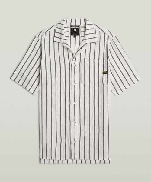 G-STAR RAW (ジースターロゥ) Core Slim Shirt (コア スリム シャツ) ストライプ スリム フィット ストレット シャツ G-STAR RAW シャツ ONE PKT REGULAR SHIRT/ストライプレギュラー