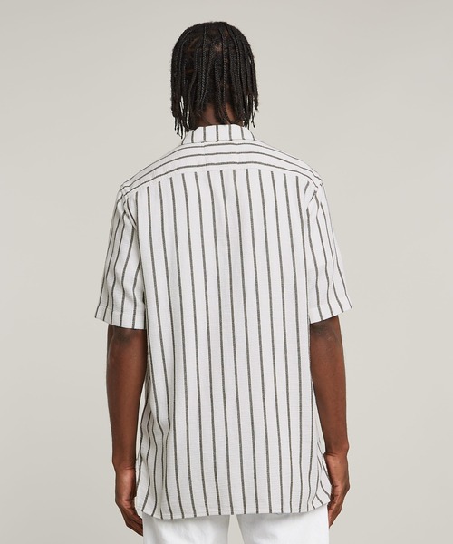 G-STAR RAW (ジースターロゥ) Core Slim Shirt (コア スリム シャツ) ストライプ スリム フィット ストレット シャツ G-STAR RAW シャツ ONE PKT REGULAR SHIRT/ストライプレギュラー