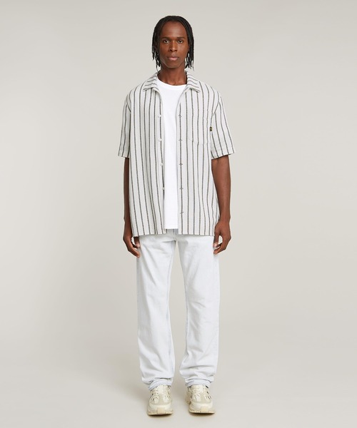 G-STAR RAW (ジースターロゥ) Core Slim Shirt (コア スリム シャツ) ストライプ スリム フィット ストレット シャツ G-STAR RAW シャツ ONE PKT REGULAR SHIRT/ストライプレギュラー