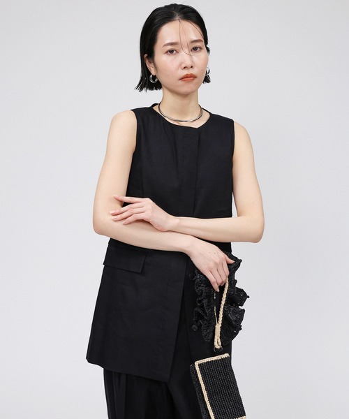 ファイト　ジレ　ベスト　リネン リネンブレンドヘリンボンジレ(ベスト・ジレ) | MICHEL KLEIN