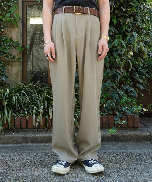 Noen（ノエン） スラックス ダブルタックストレートスラックス メンズ