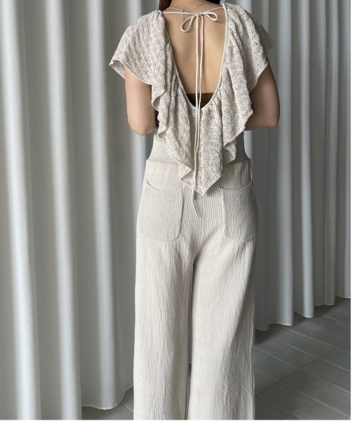Ameri（アメリ） サロペット オーバーオール MEDI RUFFLE KNIT ROMPERS