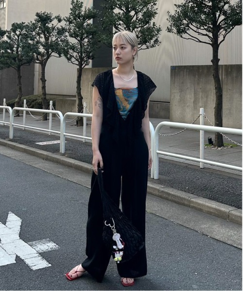 Ameri（アメリ） サロペット オーバーオール MEDI RUFFLE KNIT ROMPERS