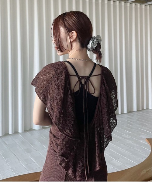 Ameri（アメリ） サロペット オーバーオール MEDI RUFFLE KNIT ROMPERS