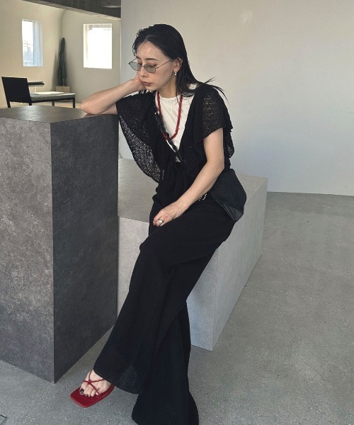 Ameri（アメリ） サロペット オーバーオール MEDI RUFFLE KNIT ROMPERS