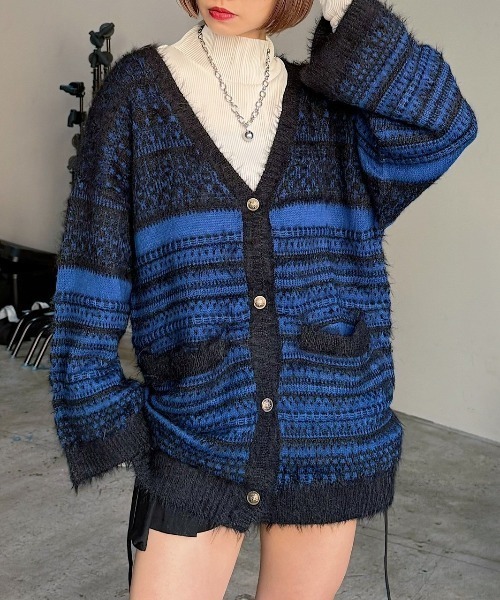 PAGEBOY（ページボーイ） ニットカーディガン FREE ターコイズブルー