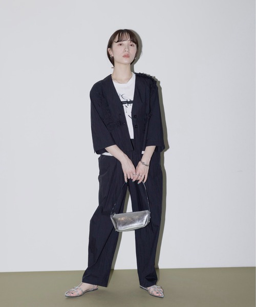 Eimee Law ジャケット ノーカラージャケット ランダムフリル