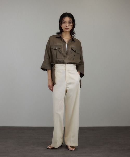SALON adam et rope　アダムエロペ　リネンスキッパーブラウス SALON adam et rope アダムエロペ リネンスキッパーブラウス