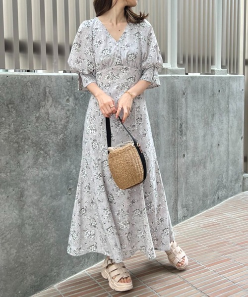 「one after another NICE CLAUP」 半袖ワンピース SMALL グレー系その他 レディース_画像2