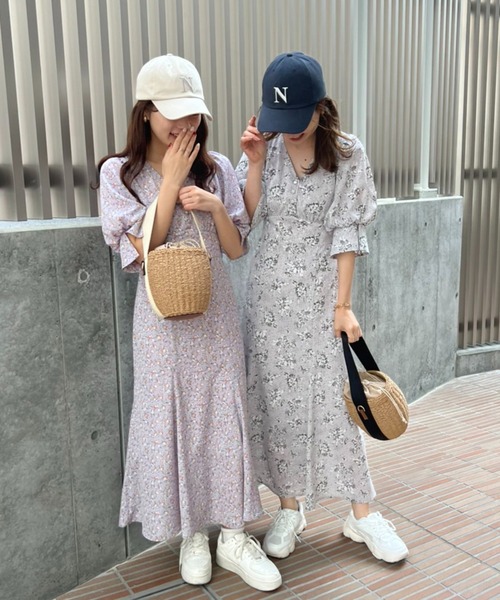 「one after another NICE CLAUP」 半袖ワンピース SMALL グレー系その他 レディース_画像3