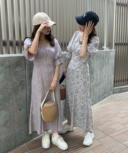 「one after another NICE CLAUP」 半袖ワンピース SMALL グレー系その他 レディース_画像7