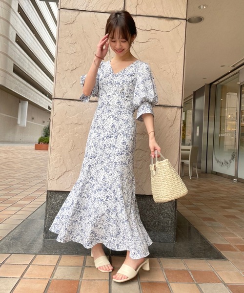 「one after another NICE CLAUP」 半袖ワンピース SMALL グレー系その他 レディース_画像8