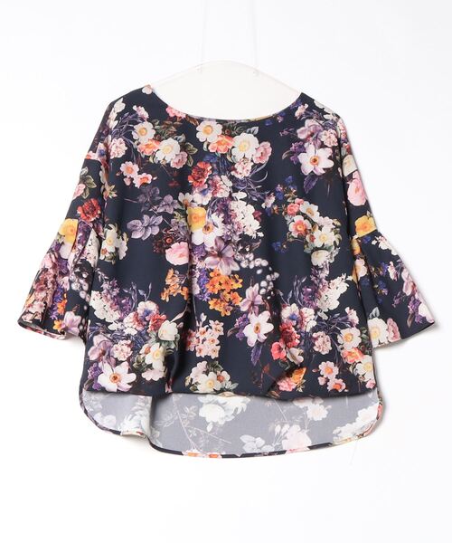 「Rose Tiara」 7分袖ブラウス 42 ネイビー レディース