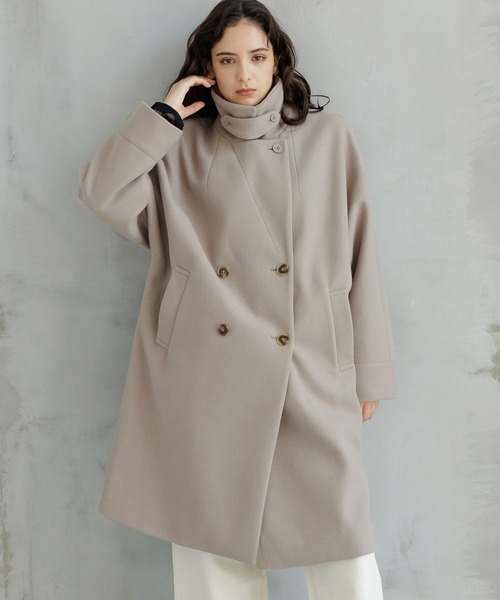 「LAKOLE」 ステンカラーコート MEDIUM ダークブラウン レディース_画像5