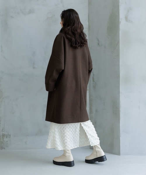 「LAKOLE」 ステンカラーコート MEDIUM ダークブラウン レディース_画像8