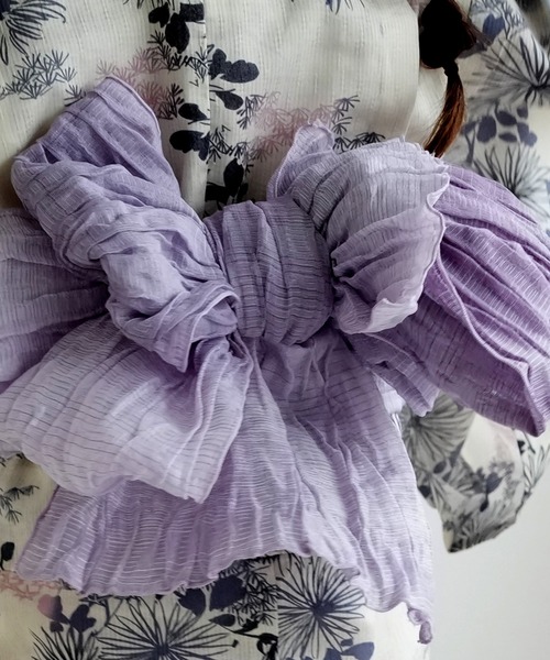 浴衣 キッズ浴衣3点セット ひよこ商店 きなりに青藤色の連なる小菊 キッズ 子供 女の子の画像