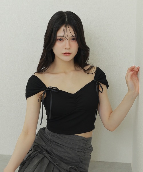 トップス Ami ribbon tops ANDMARY】Ami ribbon tops