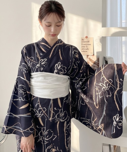 TREOVER 浴衣 「2WAY 浴衣 3点セット」一人でも楽々着れる♪ 大人